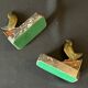 Pair of art deco bronze bookends pigeons dove marble