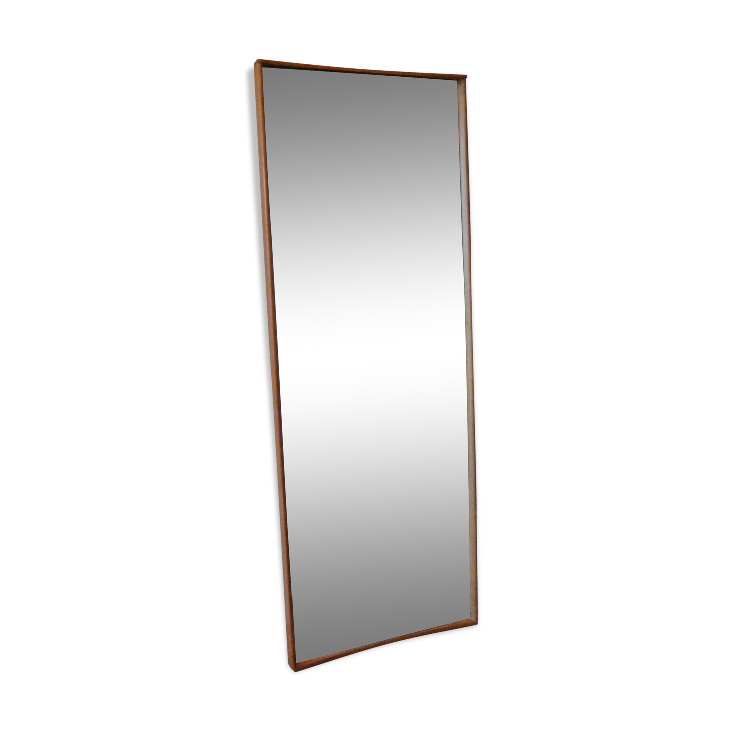 Scandinavian rectangular teak wall mirror - 45x122cm