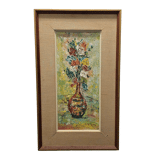 Vintage Flower Painting by Pansy Schenck, dated 1959