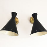 Pair of Italian design wall lamps 1950