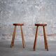 Pair of beech counter stools, 1960