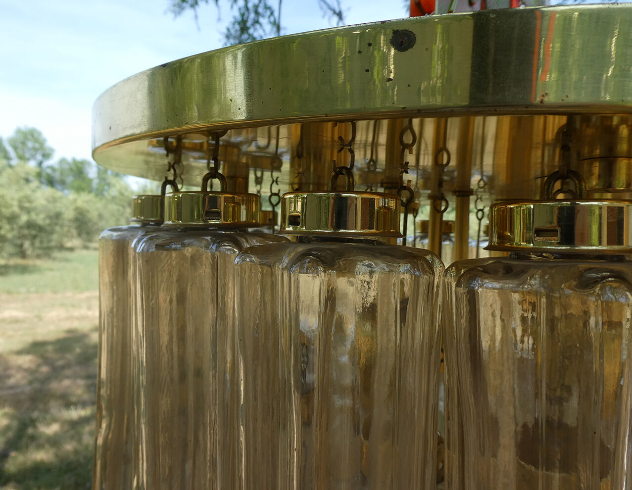 Design chandelier by Glashütte Limburg from 1960