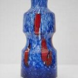 Blue Glass Art Vase attributed to Frantisek Koudelka for Prachen Glass Work