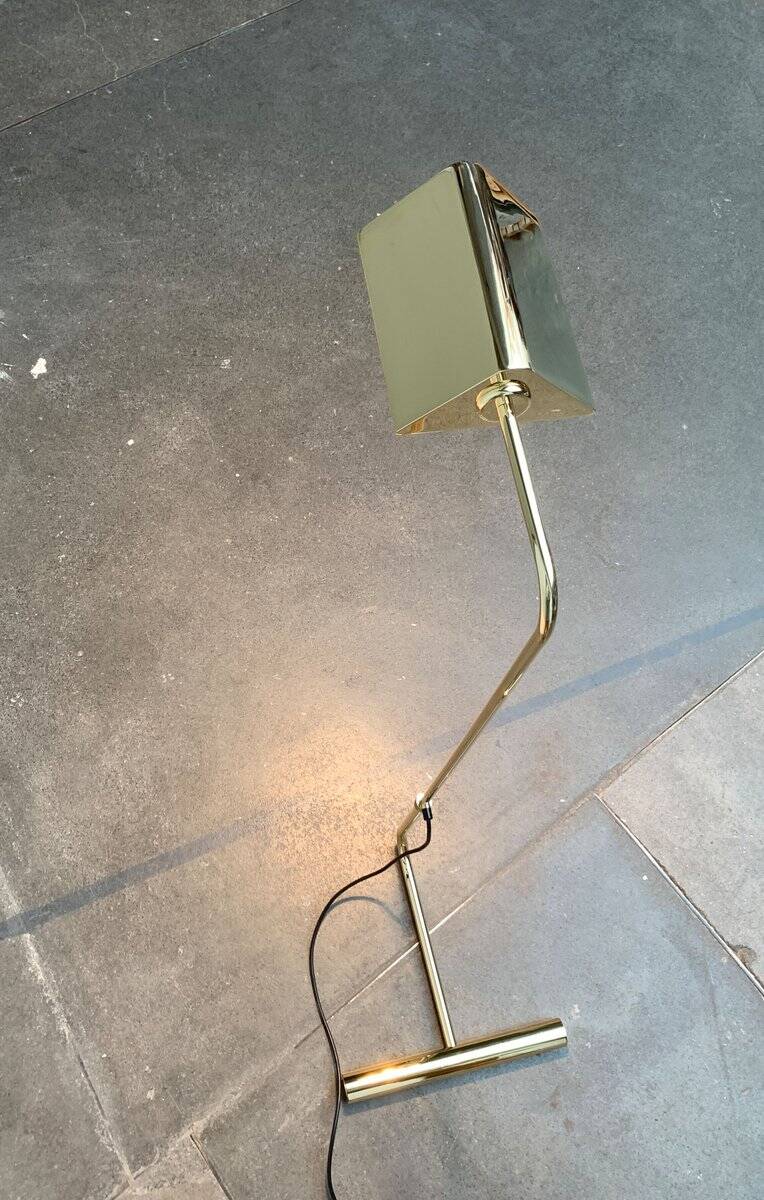 Mid-century floor lamp with counterweight in brass, 1960s