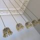 Set of 5 Doria  pendant lights in brass and amber-coloured glass, 1960s