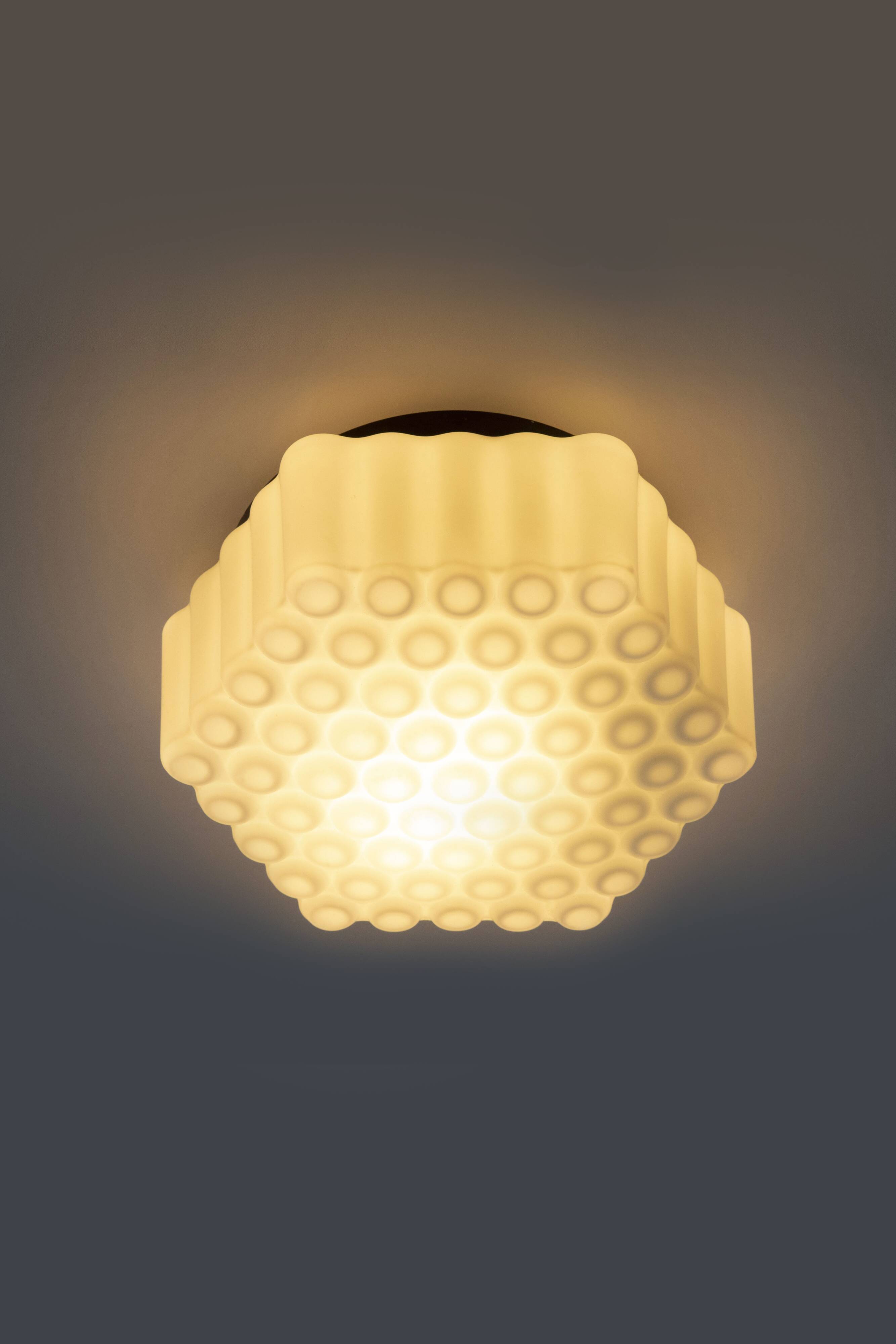 Hexagon shaped flush mount by Valasske Mezirici, Czechoslovakia, 1960s