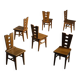 Set of six oak chairs by Henry Jacques Le Même, France circa 1940