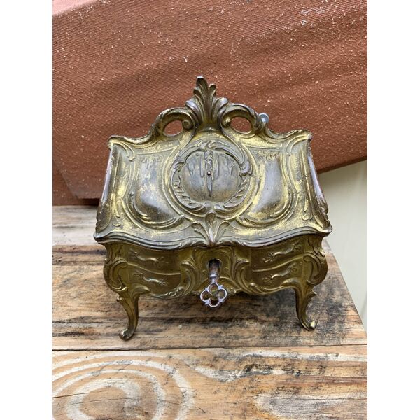 Antique Jewelry Box In Gilded Bronze, Antique Bronze Metal Bar Stools With Backs Taiwan
