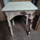 Solid wood stool seat square feet patinated
