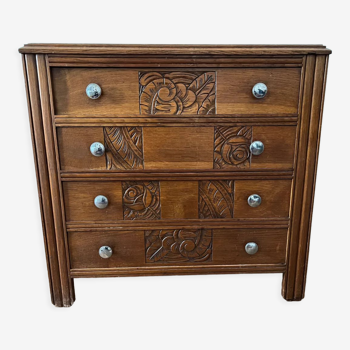Art Deco style wooden chest of drawers