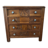 Art Deco style wooden chest of drawers