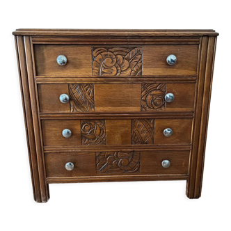 Art Deco style wooden chest of drawers