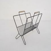 Mid-century black metal magazine stand, The Netherlands 1950's