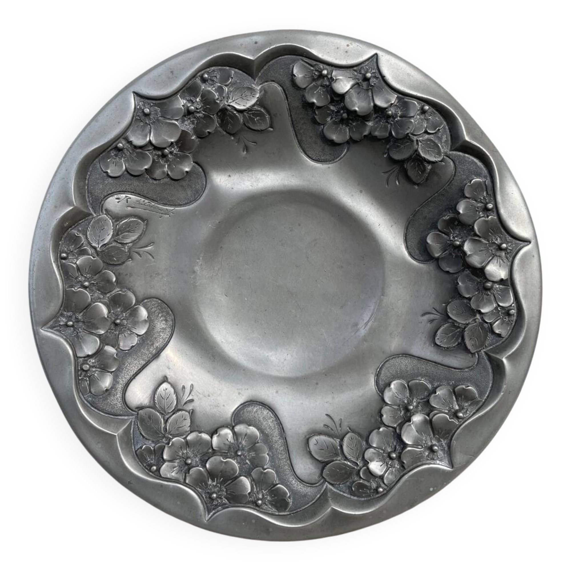 Signed metal salad bowl