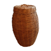 Ancien panier en osier avec couvercle vintage
