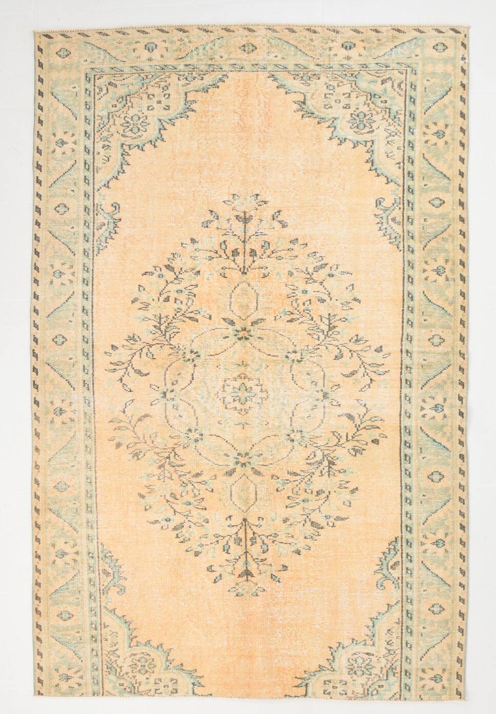 Mustard Yellow Vintage Rug, Handmade Persian Rug, 180x277 Cm