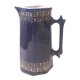 Old Cobalt Blue Earthenware Jug with Enamel Decoration
