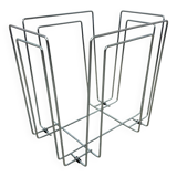 80s chrome metal magazine rack Willy Glaeser style for TMP