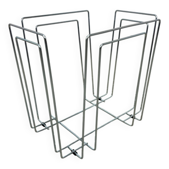 80s chrome metal magazine rack Willy Glaeser style for TMP