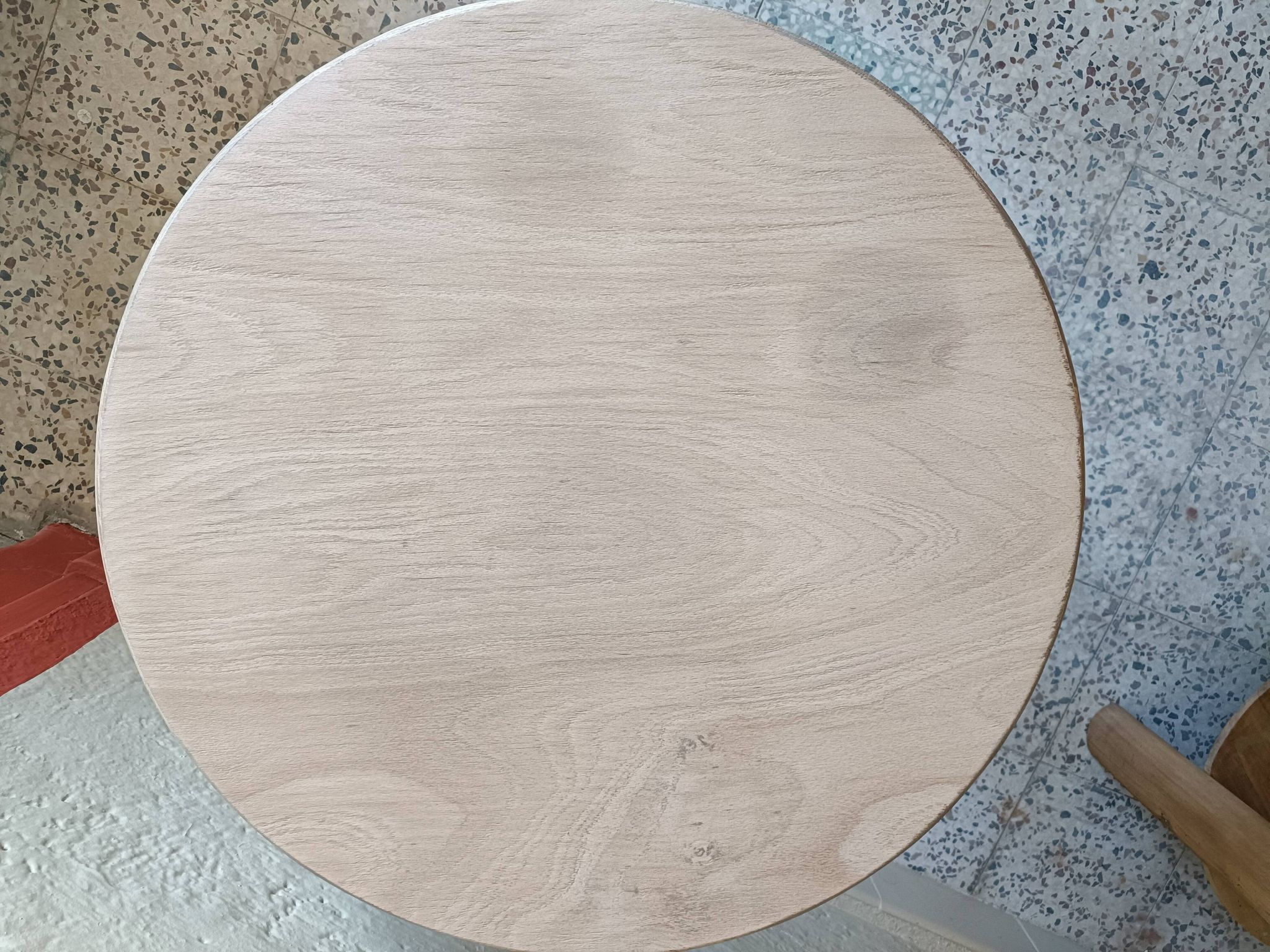 Renovated round low side table