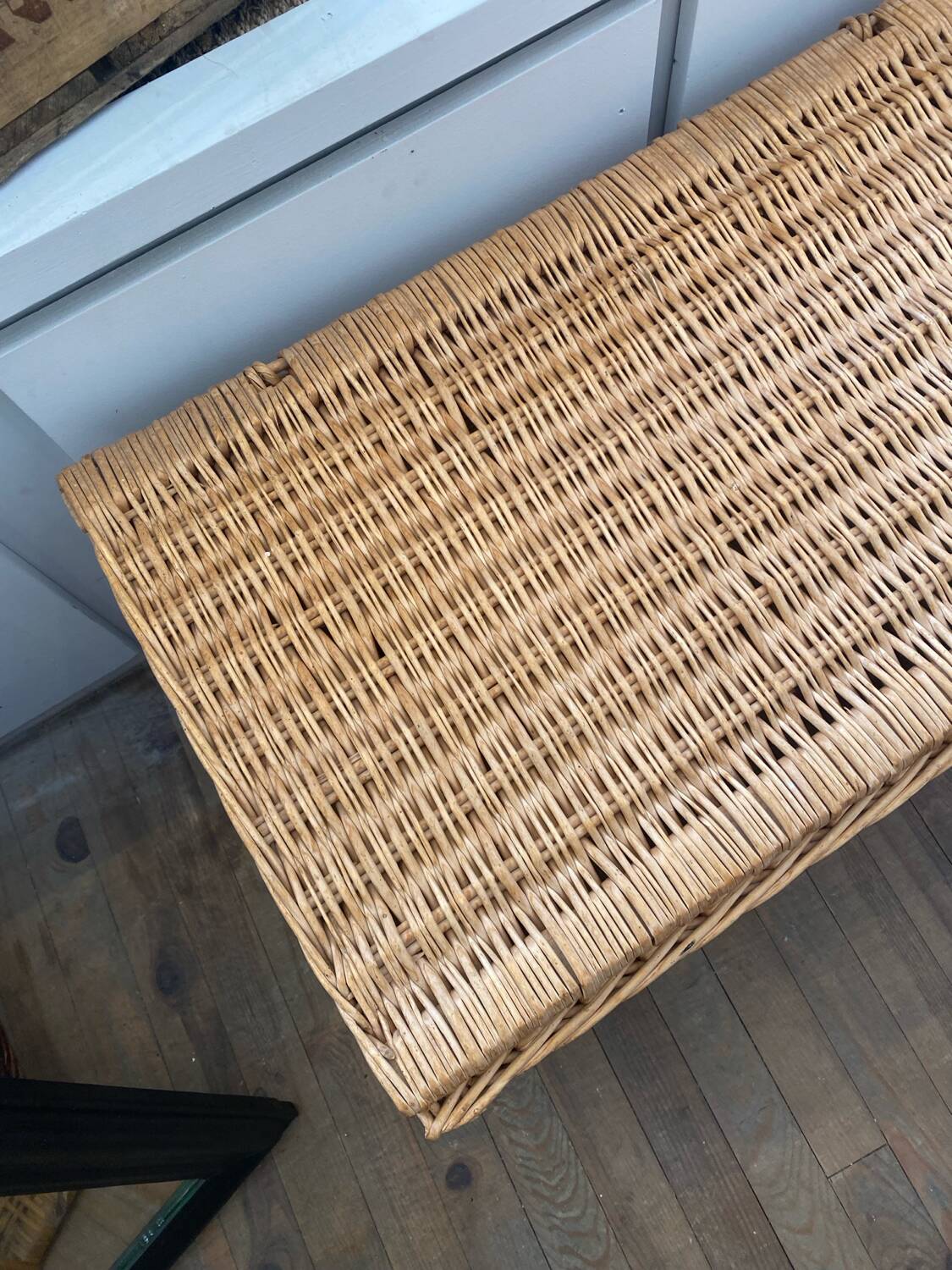 Old wicker trunk