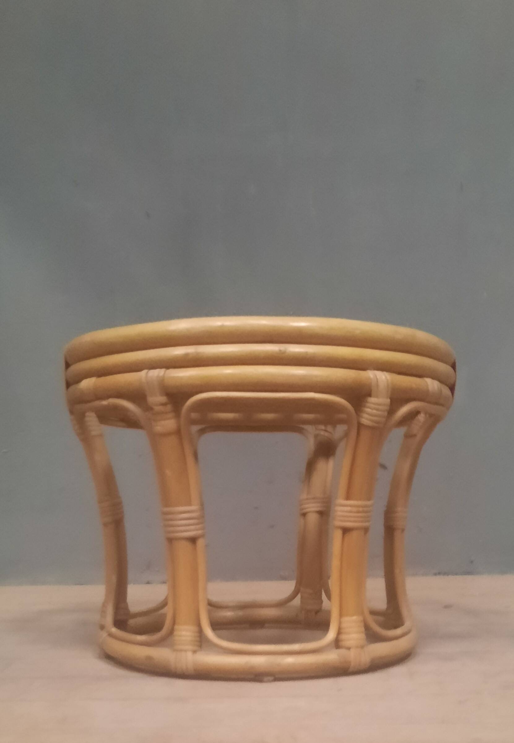 Small low bamboo table