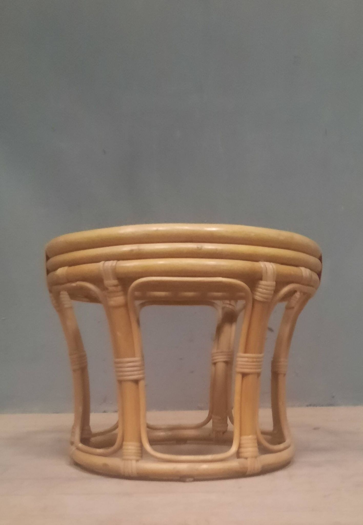 Small low bamboo table