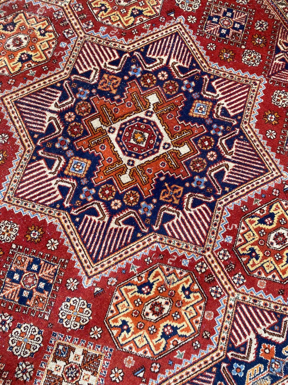 Burgundy wool Persian rug from Romania 200x300cm