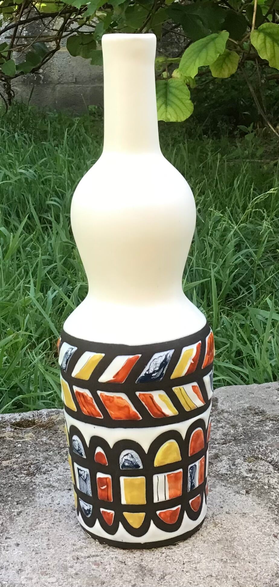 Ceramic pastis bottle signed capron vallauris j48