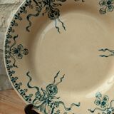 Set of 4 old opaque porcelain plates from Gien, Venice Terre de fer model
