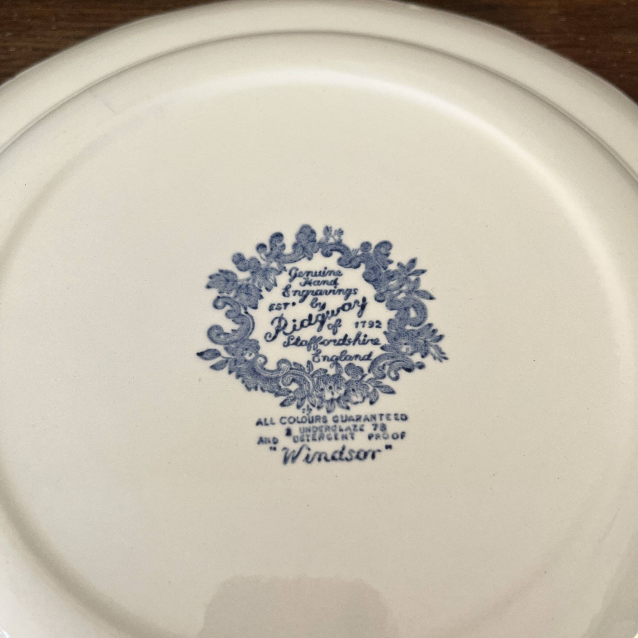 Windsor flat plates Ridgway