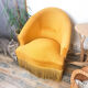 Ochre yellow velvet toad chair