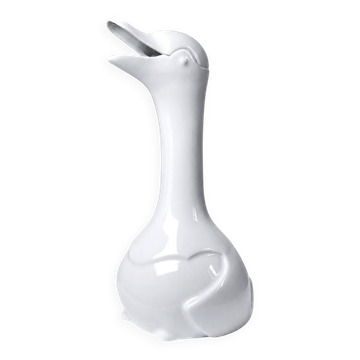 Vintage porcelain carafe from Limoges, white, model after Sandoz.