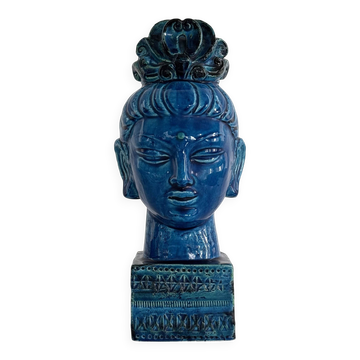 Aldo Londi pour Bitossi Kwan Yin Buddha Rimini Blu, Italie, années 1970