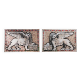 Paintings "lions of venice" by gio magri, set of 2, 1970s