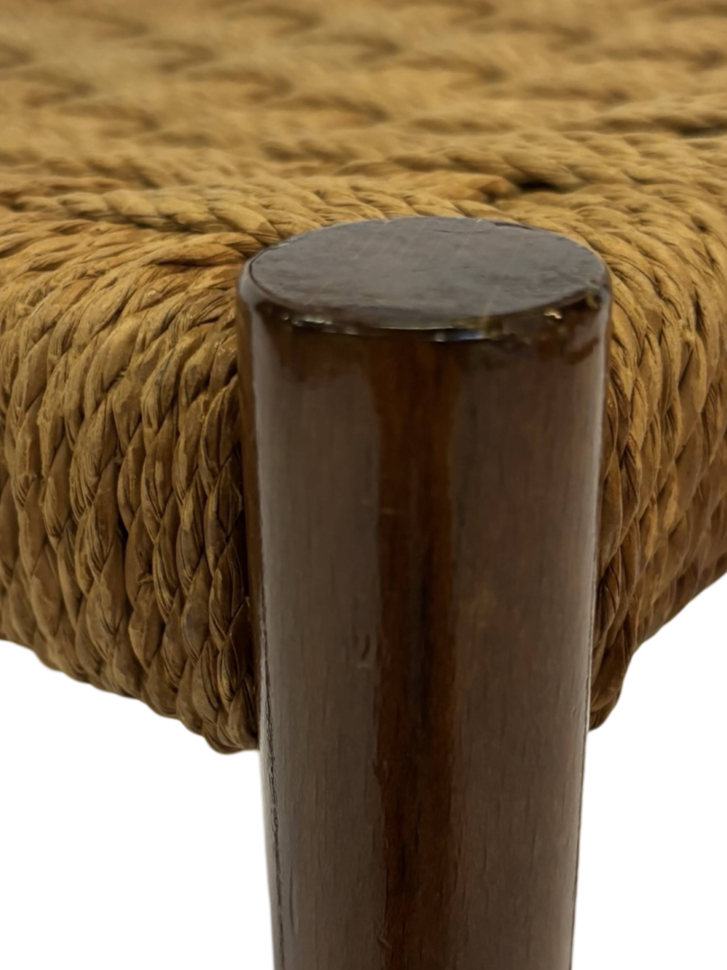 Vintage chair from the 70s minimalist design in wood and paper cord