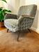 Light blue vintage cocktail chair / armchair / single seater armchair