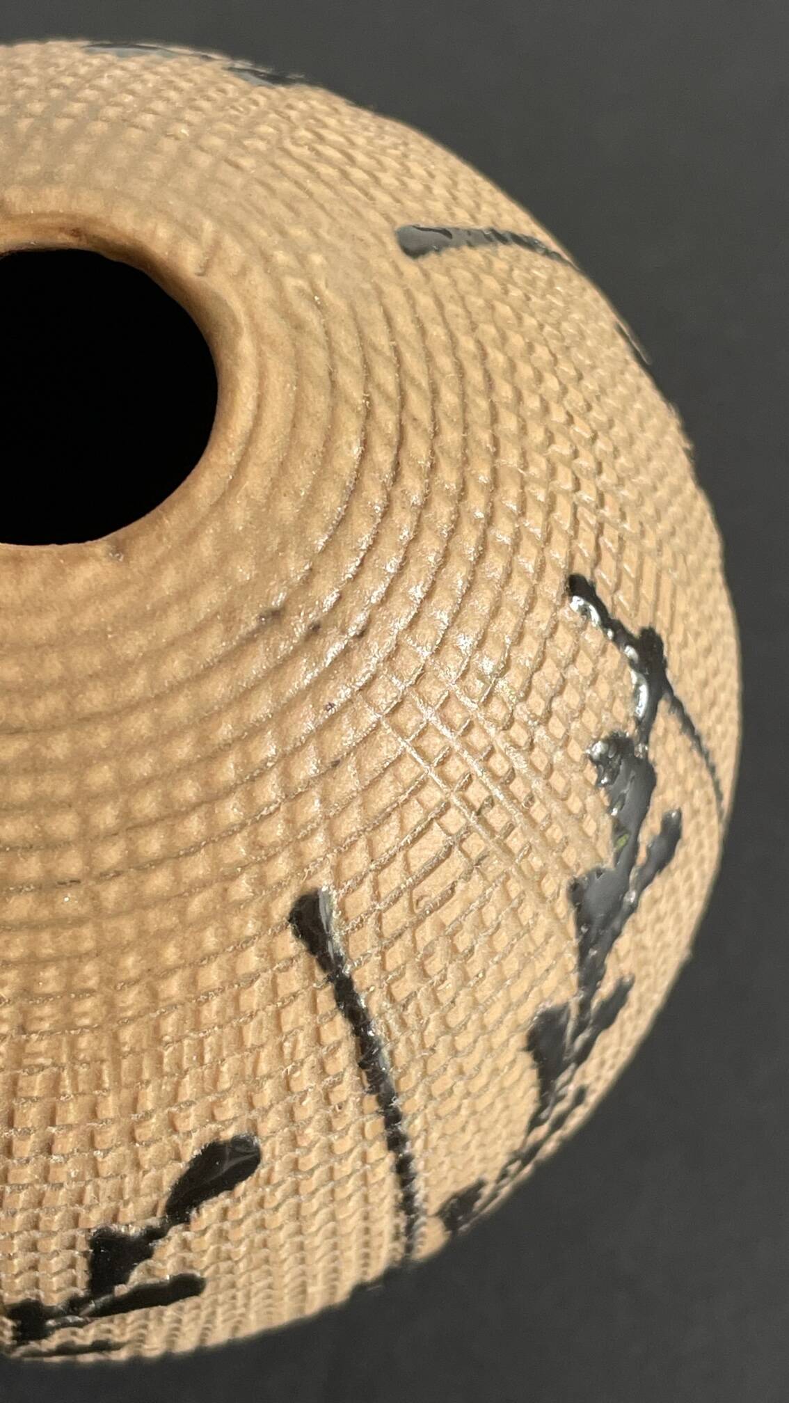 Vase artisanal inspiration japonaise grès vintage