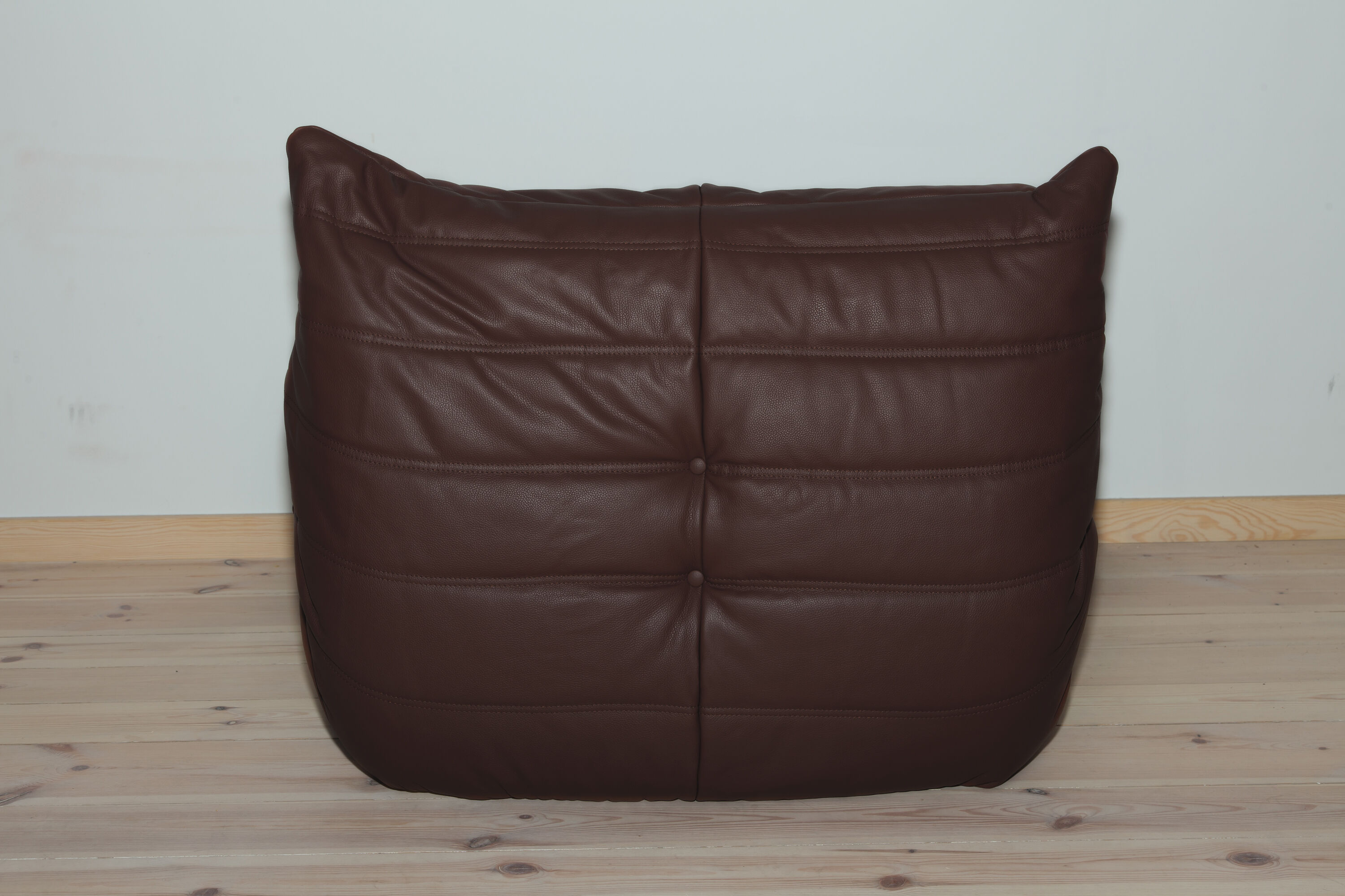 Togo armchair in brown madras leather model designed by Michel Ducaroy 1973