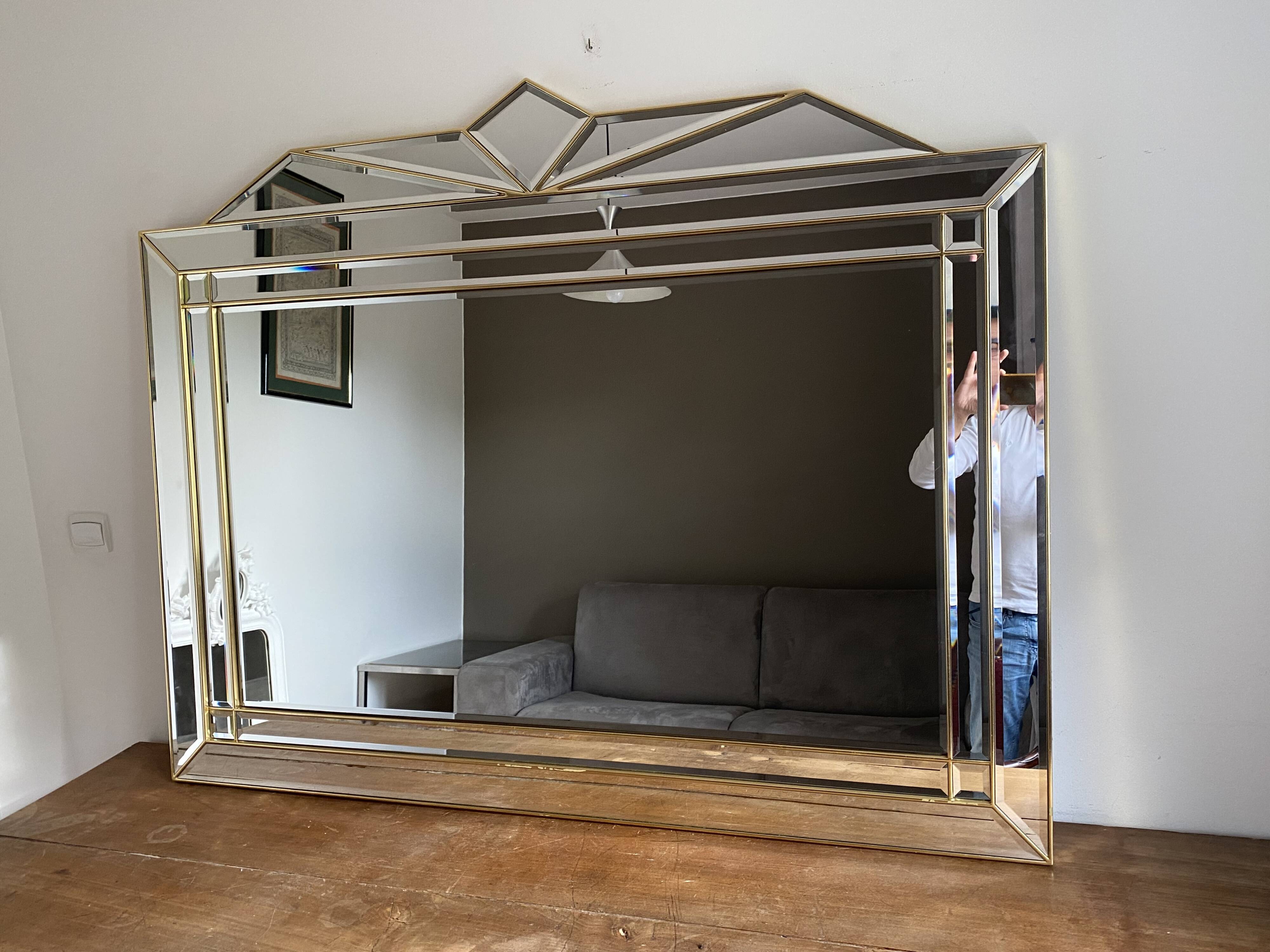 Deknudt parclose mirror. 1970. Hollywood Regency. 142x110.