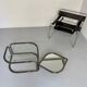 Vintage tubular coffee table with glass top, Italian design Morex, 70s