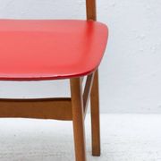 Mid-century colour chair, vintage wooden accent seating, 1960s