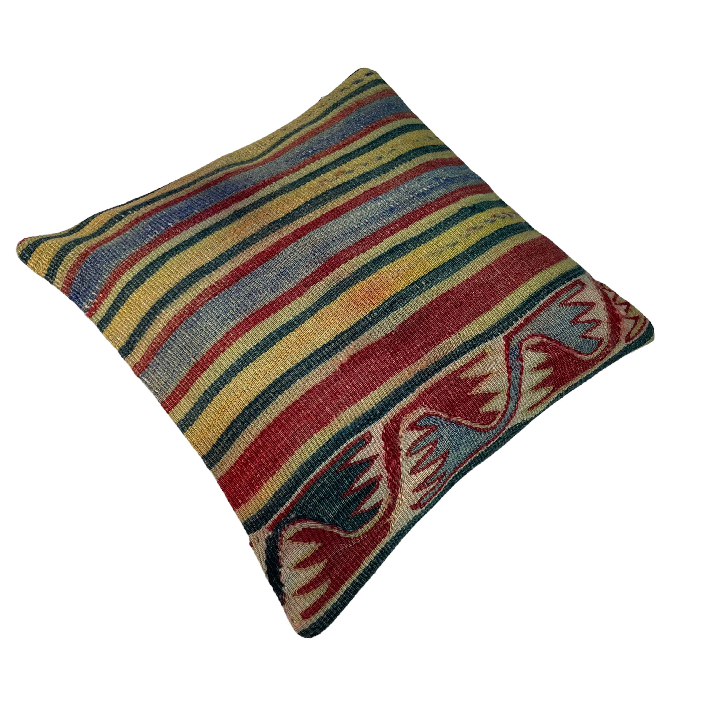 Vintage turkish kilim cushion cover, 40 x 40 cm