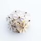 Petite brass and Murano glass flower flush mount light by E. Palme