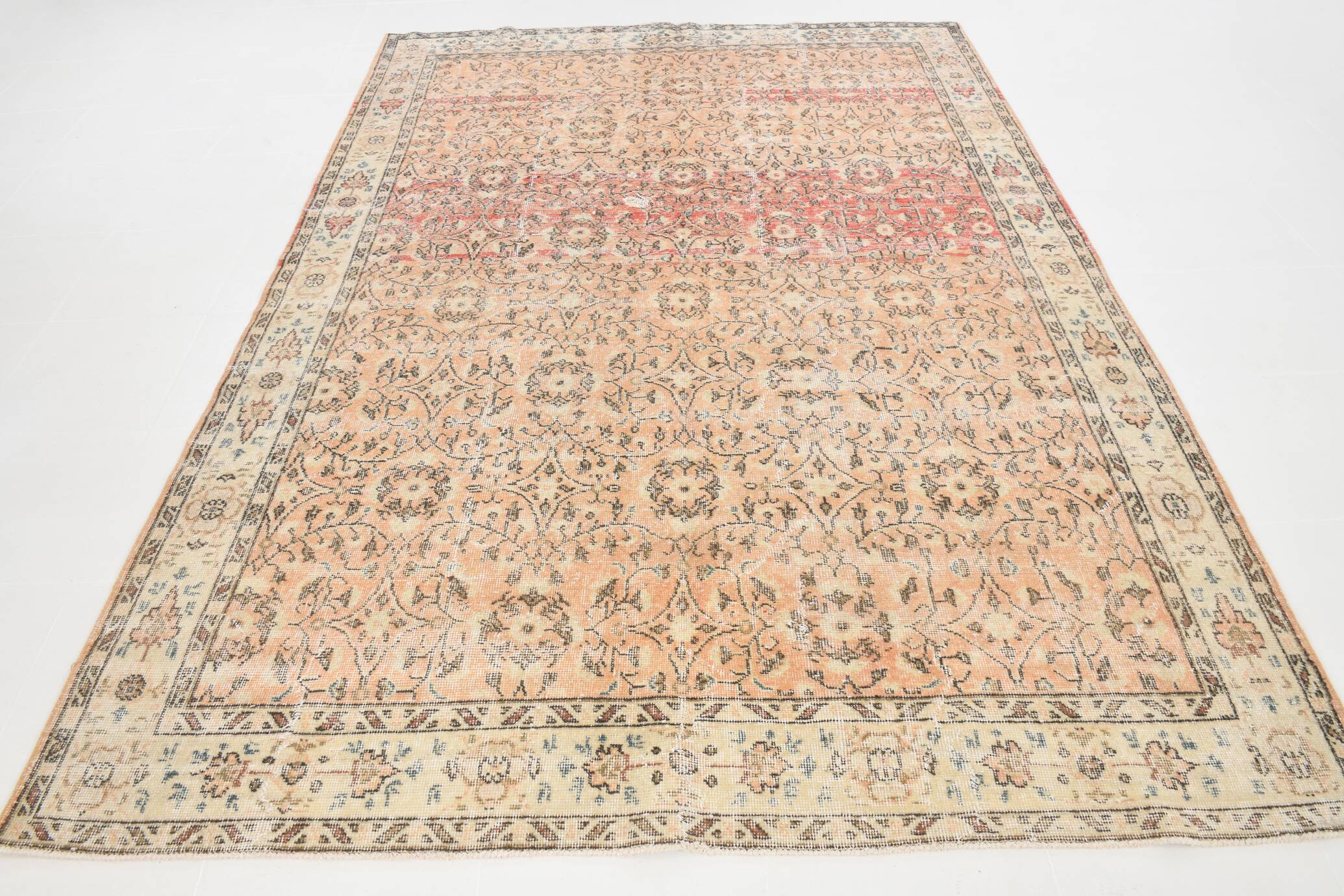 7x10 Peach Red Turkish Rug, 210x301Cm
