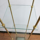 Luminous glass and brass showcase of the Lustrerie Deknudt