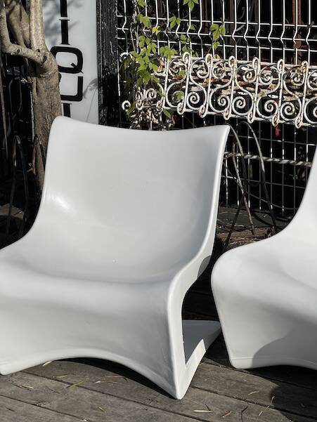 2 pairs of Silene armchairs by M.Borgnat