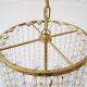 Chandelier antique four flames with glass beads, brass, boho lamp