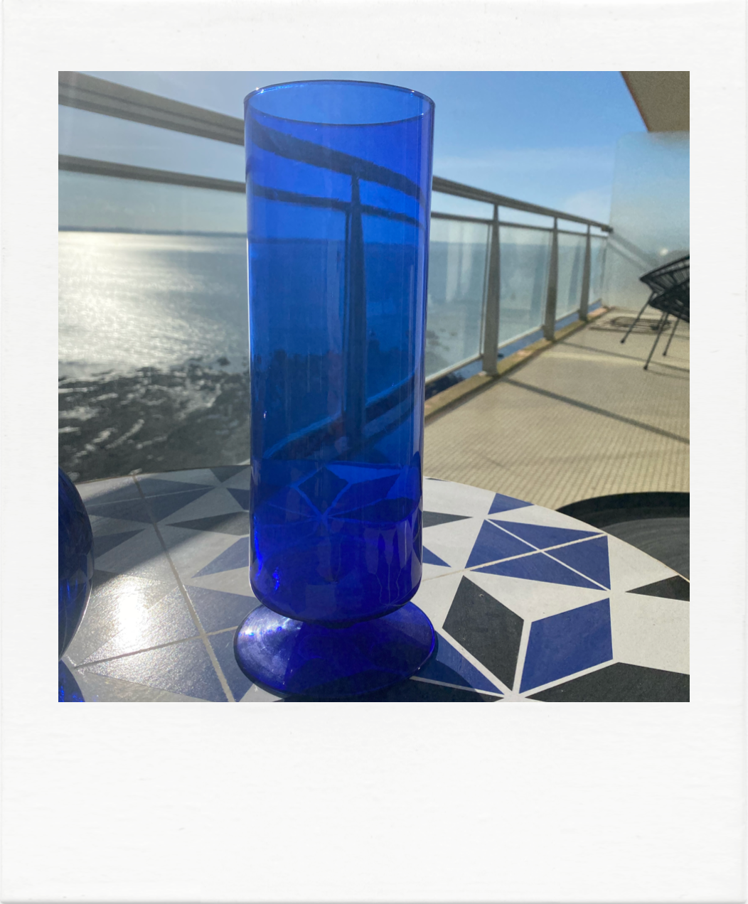 Duo of blue vases overseas