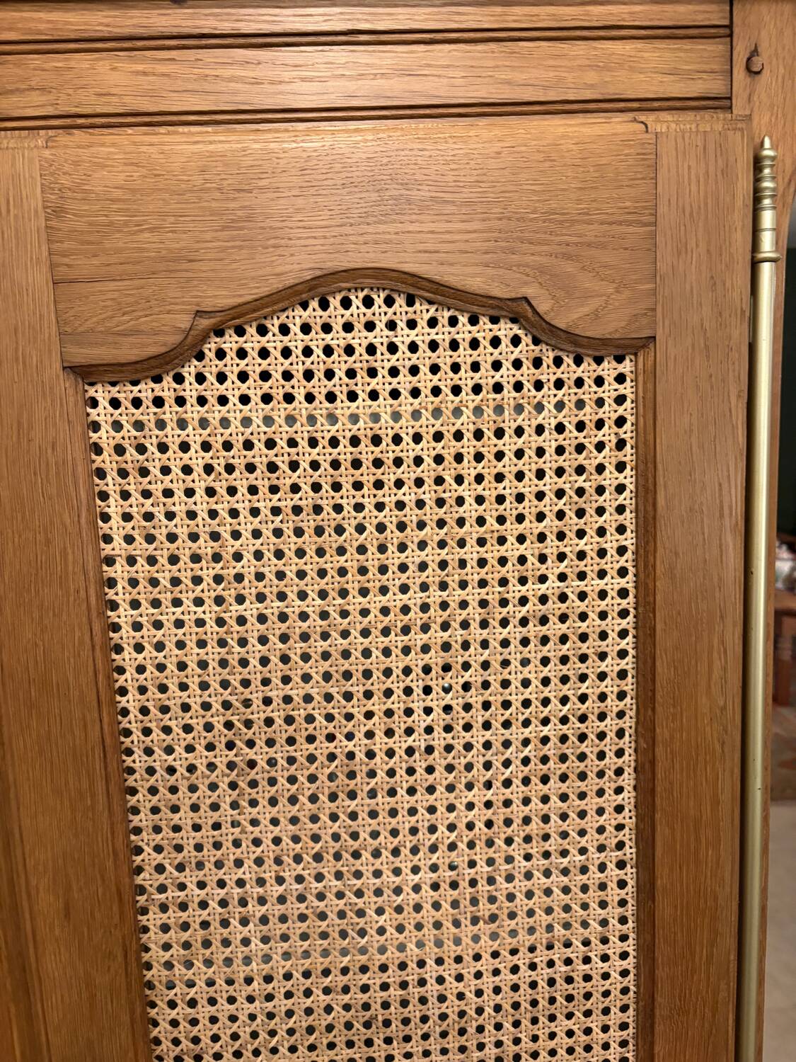Oak wardrobe with caning